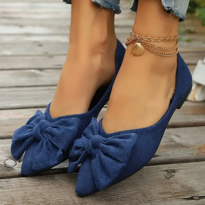 Women's Shoes 2025 Spring Pointed Women's Flats Fashion Bow Loafers Slip on Walking Flat Shoes Ladies Shallow Comfort Sneakers