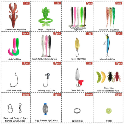Fishing 83/133/193/239/409pcs Fishing Lure Kit For Trout/Pike/Bass Multi-Lure Fishing Set Layered Tackle Pro Gear Tackle Box