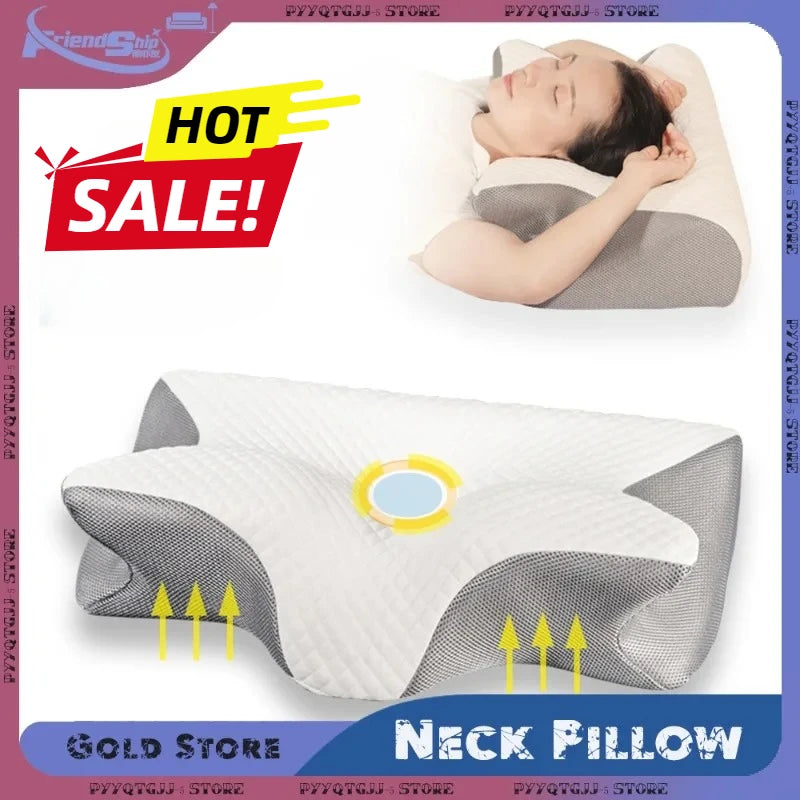 1PC Butterfly Memory Neck Pillow Slow Rebound Comfortable Sleep Memory Foam Pillow 2 in 1 Ergonomic Contour Pillows Home Supply