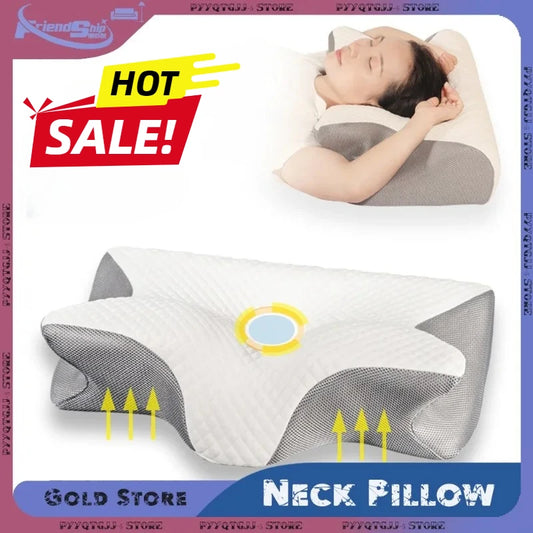 1PC Butterfly Memory Neck Pillow Slow Rebound Comfortable Sleep Memory Foam Pillow 2 in 1 Ergonomic Contour Pillows Home Supply