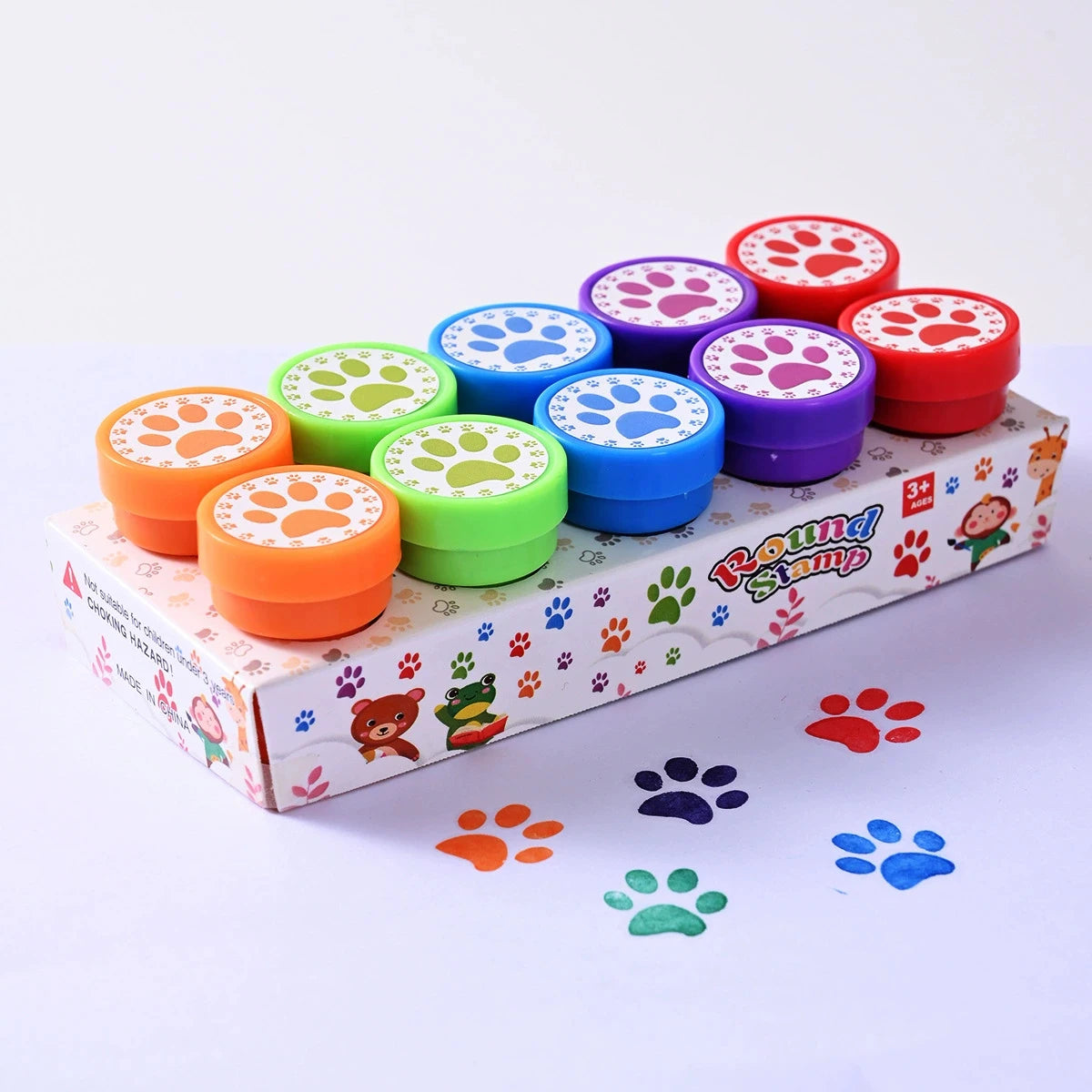 10pcs Assorted Stamps for Kids Self-ink Stamps Children Toy Stamps Smiley Face Seal Scrapbooking DIY Painting Photo Album Decor