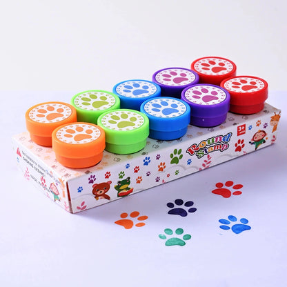 10pcs Assorted Stamps for Kids Self-ink Stamps Children Toy Stamps Smiley Face Seal Scrapbooking DIY Painting Photo Album Decor