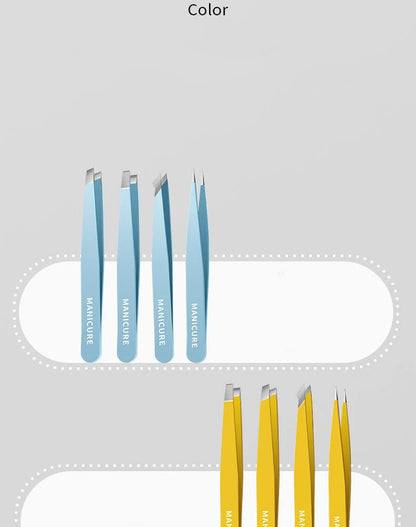 HUAZDS Eyebrow Tweezer Colorful Hair Beauty Fine Hairs Puller Stainless Steel Slanted Eye Brow Clips Removal Makeup Tools