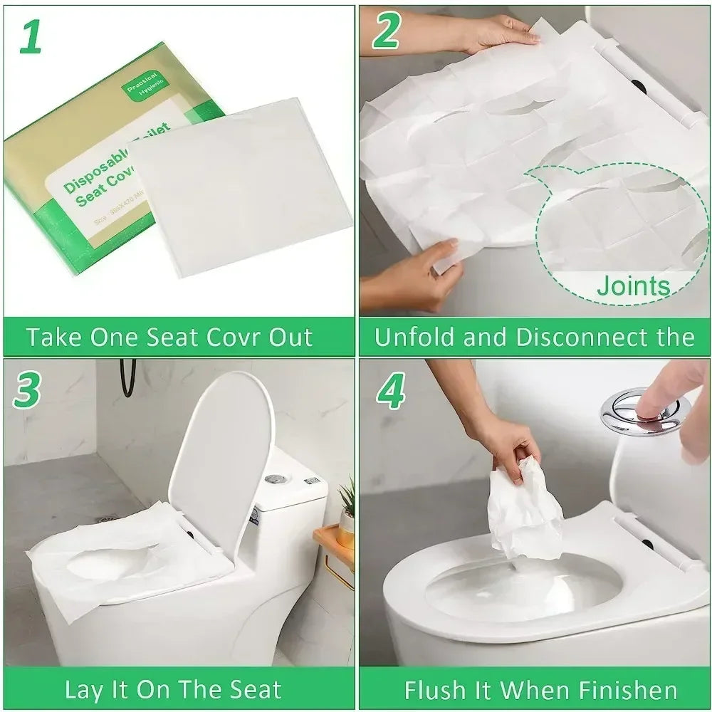 Paper Waterproof Soluble Water Covers Type Travel Camping Hotel Bathroom Accessories Portable Disposable Toilet Seat
