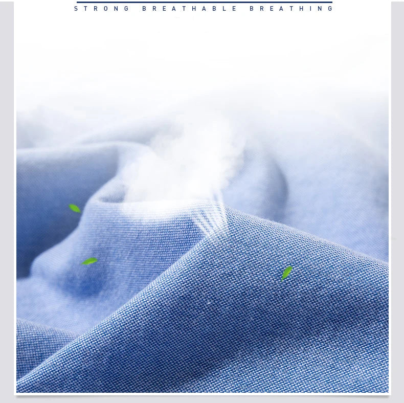 100% Pure Cotton Oxford Shirt For Men’s Short Sleeve Solid Stripe Leisure Embroidered Horse Social Business Formal Dress Shirts