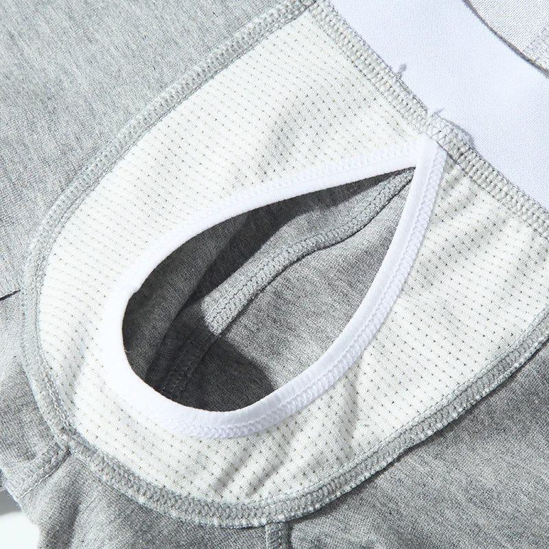 Open Front Underwear Men Cotton Sexy Men's Boxer Shorts Panties Breathable Pouch Bulge Underpants Male