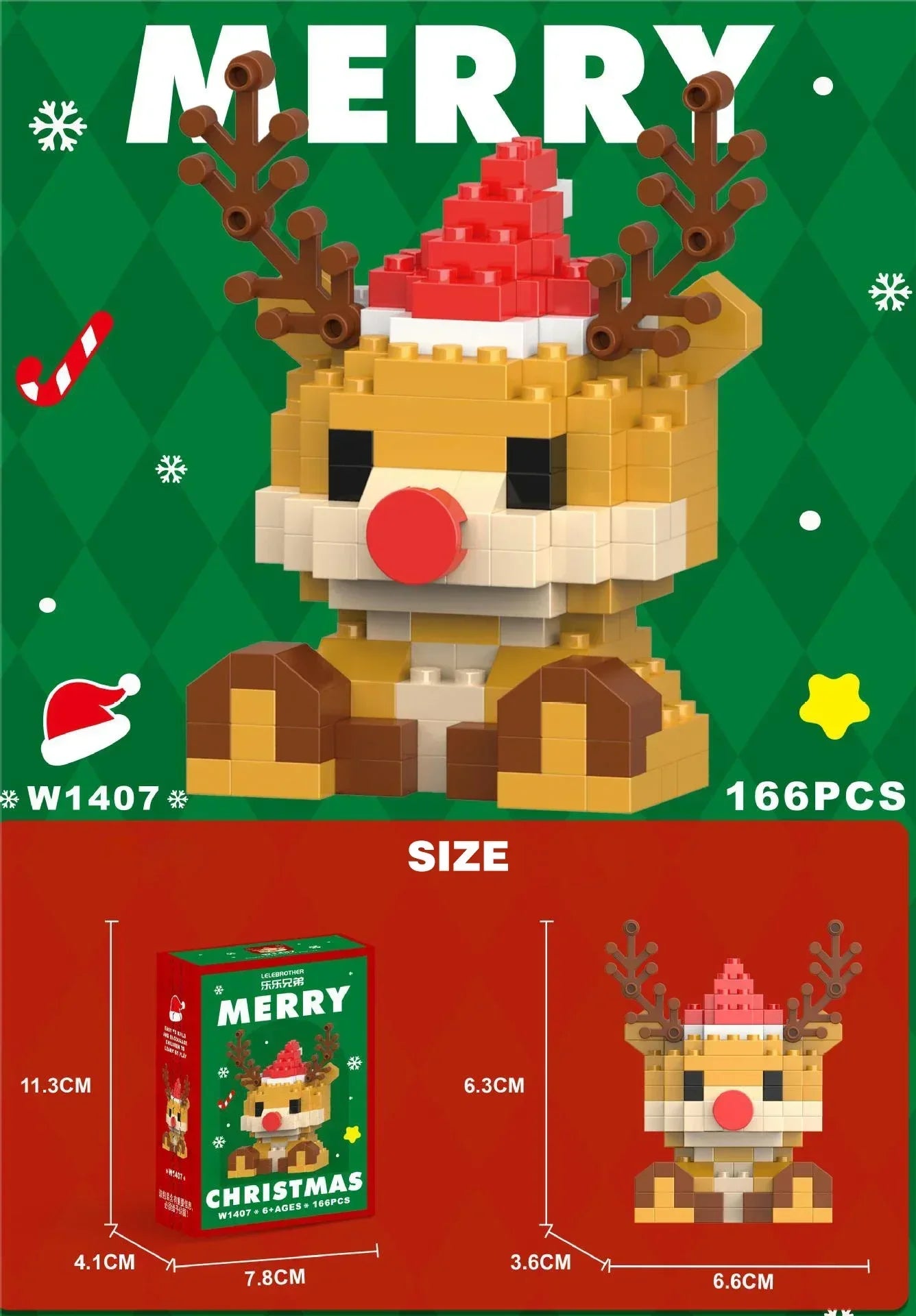 Christmas Gifts Building Block Series Santa Claus Reindeer Puzzle Assembly Bricks Table Decoration Toys for Child Chrismas Gift