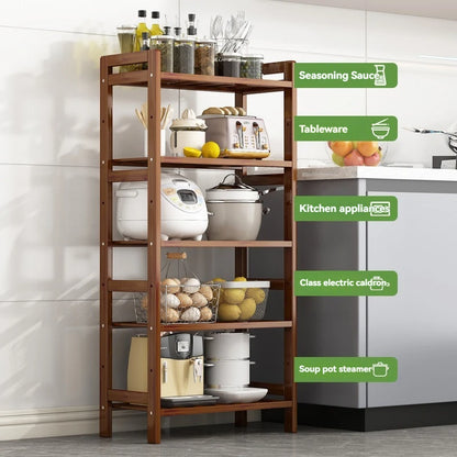 Kitchen shelf, floor standing multi-layer product collection, household pot seasoning shelf, fruit and vegetable bowl and dish