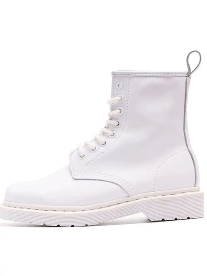 أحذية نسائية 2024 أحذية نسائية برباط للخريف بأصابع مستديرة ومنصة قصيرة صلبة مقاومة للماء وعصرية أحذية عارية