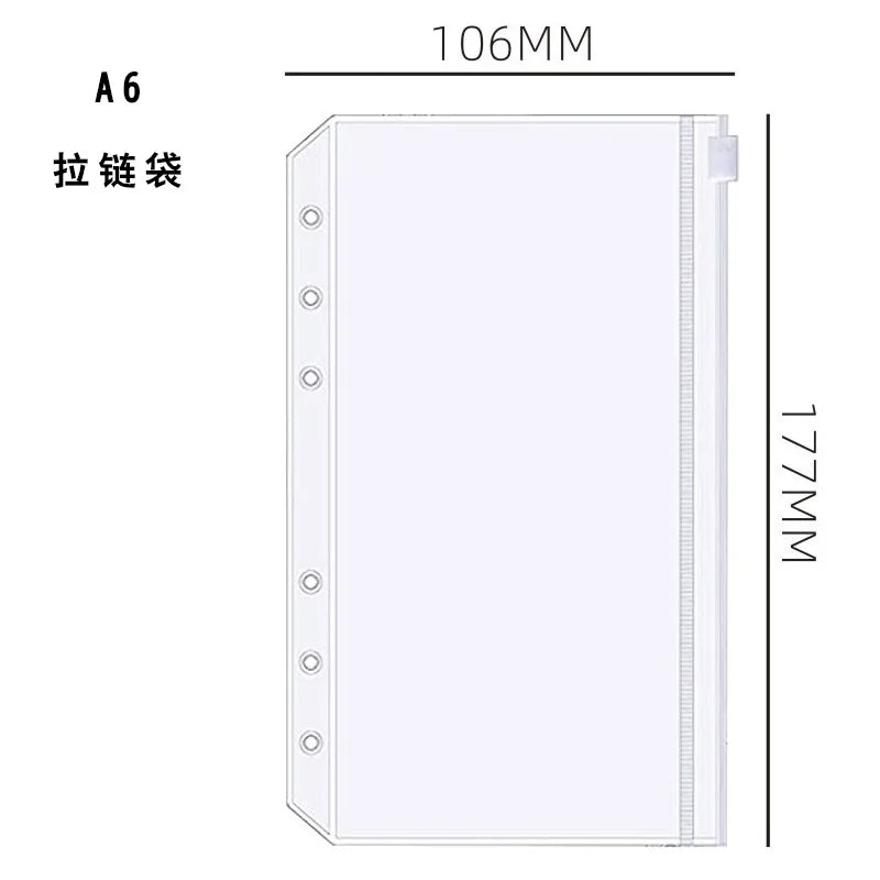 A6 Budget Binder Planner Notebook Cover PU Loose-leaf Handbook 6 Holes Binder Diary Agenda Paper Cover School Stationery