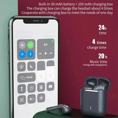 Wireless Earphones J18 In Ear TWS Bluetooth Ture Sport Headphones HiFI Stereo Game Waterproof Headset With Microphone