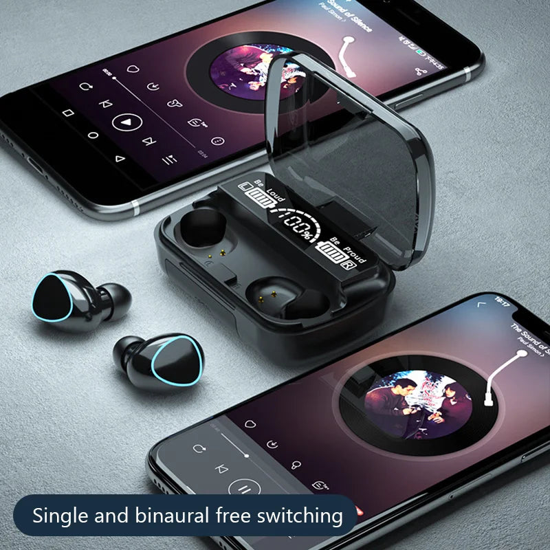 M10 TWS Bluetooth Headphones 2500mAh Charging Box Wireless Earphones With Microphone 9D Stereo Sports Waterproof Earbuds Headset