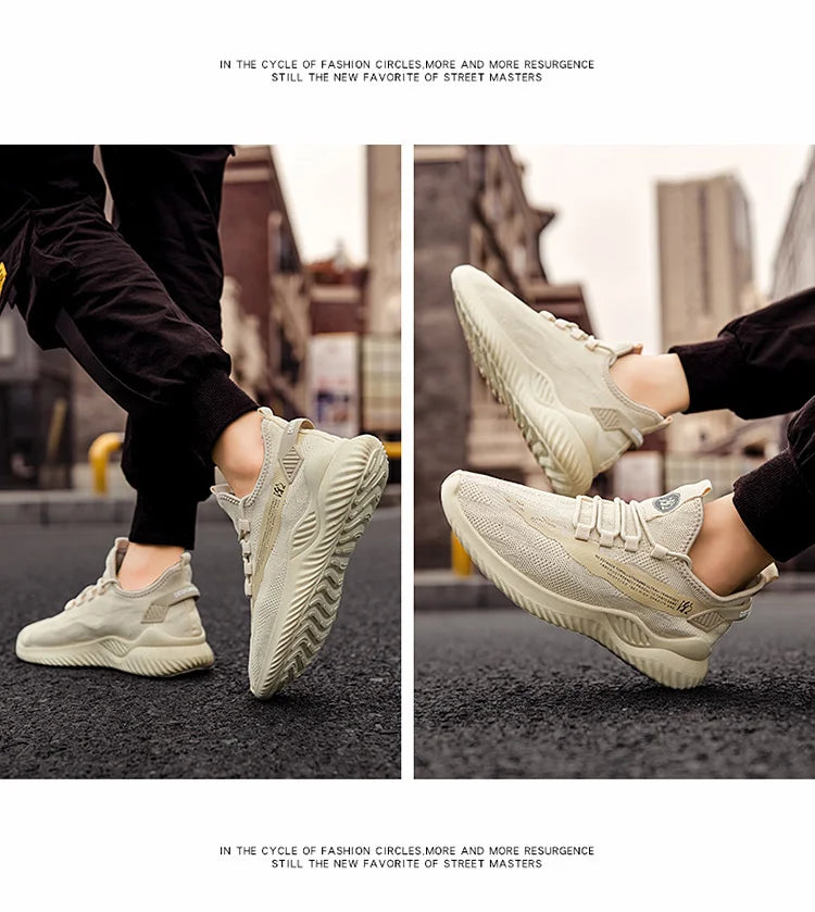 Men Sneakers 2025 Men Tennis Shoes New Fashion Spring and Summer Leisure Walking and Running Breathable Flat Bottom Gym Sports