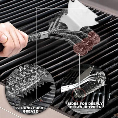 Safe Grill Brush - Bristle Free BBQ Grill Brush - Rust Resistant Stainless Steel Barbecue Cleaner - Great Grilling Accessories