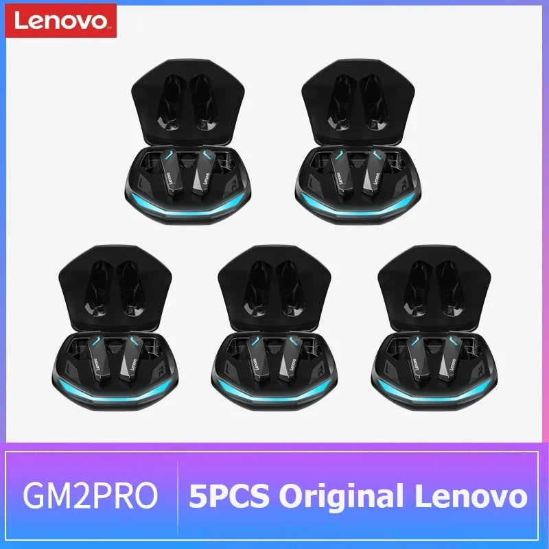 5PCS Original Lenovo GM2 Pro 5.3 Earphones Bluetooth Wireless Earbuds Low Latency Headphones HD Call Dual Mode Gaming Headsets