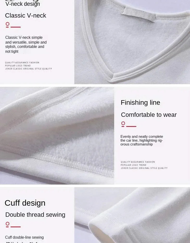 Winter  Men's Long-sleeved Thermal Underwer T-Shirt Fleece Bottoming Shirt Round Neck Shirt Fashion Plus Velvet Padded T-shirt