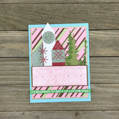 Christmas Tree Cabin Combination Metal Cutting Dies for DIY Scrapbooking Paper Card Craft Decoration Background Album Making