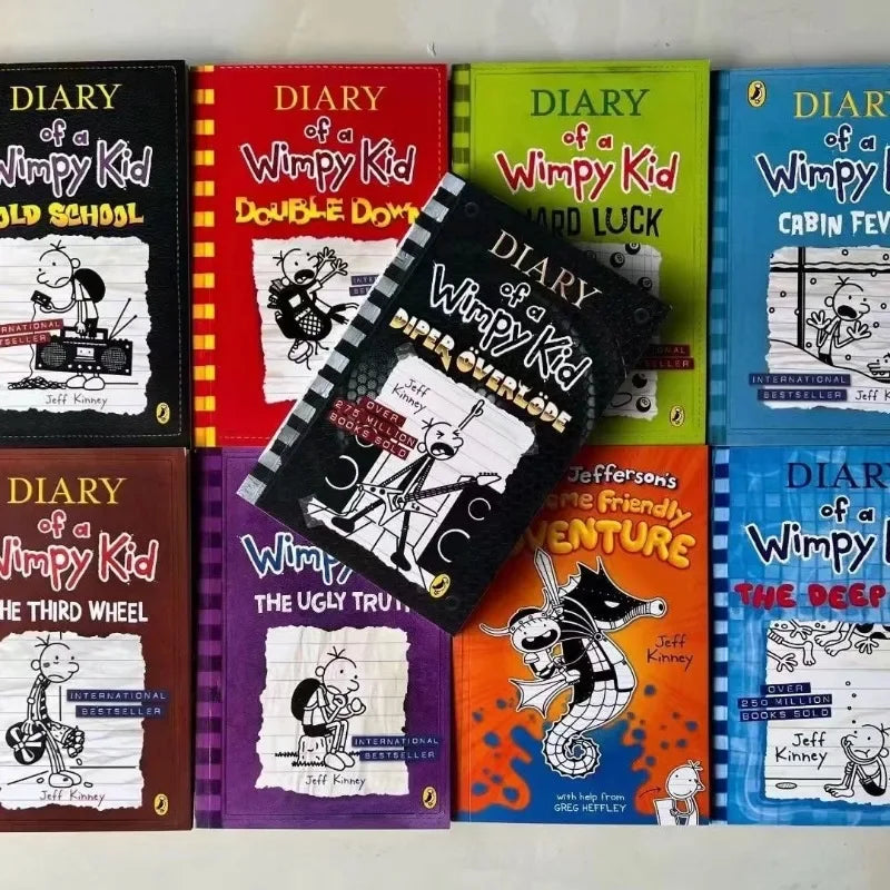 10 Books/set 1- 10/11-20  Volumes Diary of Wimpy Kid English Book Diary of Wimpy Kid  Children's Fiction Books