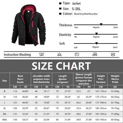 Men's Casual Sports Zipper Hoodie Coat Solid Color Cardigan Sweatshirt for Men Clothing Sportswear Slim Fit Casual Jacket