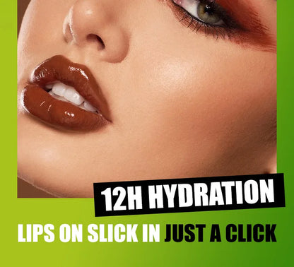 multicolor Silky Click Lip Care Hydrating Solid Lip Gloss with Radiant Mirror Shine, Effortless Press Long-Lasting
