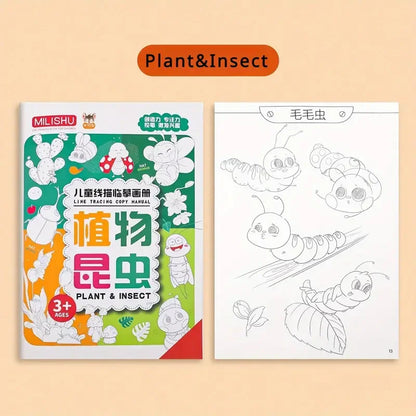 Children Drawing Line Tracing Book Toddler Pen Writing Control Practice Manual Cartoon Sketch Montessori Coloring Book Kids Toy