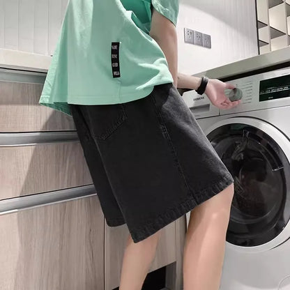 2025 New Summer Shorts Jeans Men Denim Pants Stretch Dark Blue Fashion Design Men's Jeans Slim Straight Male Short Jeans Hombre