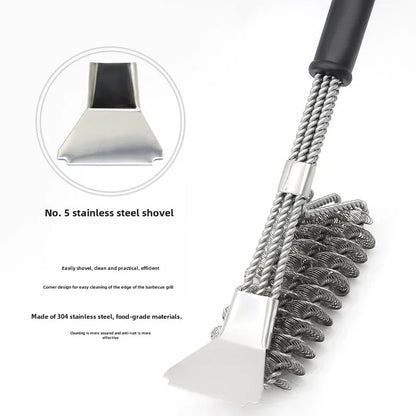 Barbecue Grill BBQ Brush Clean Tool Grill Accessories Stainless Steel Bristles Non-stick Cleaning Brushes Barbecue Accessories