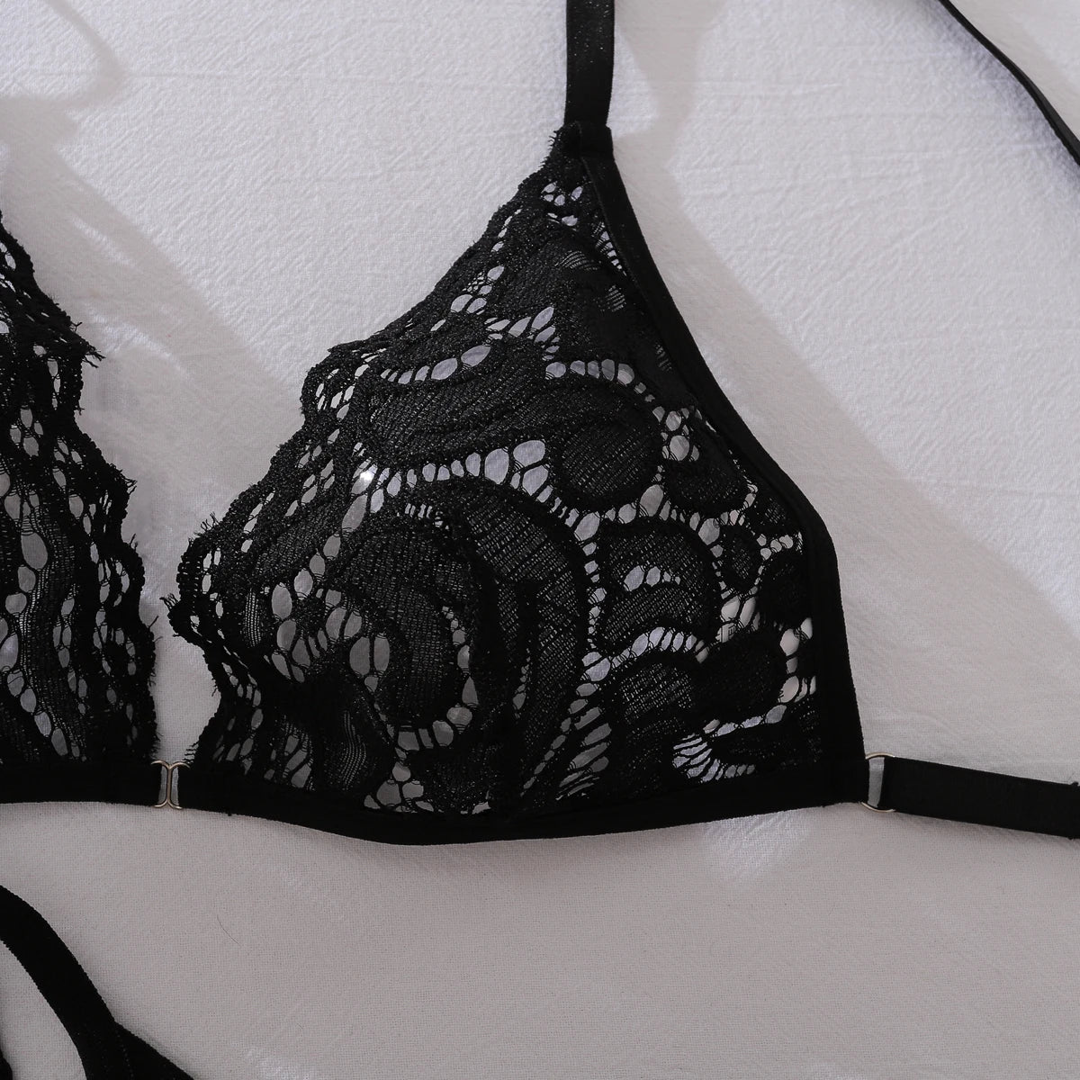 Ellolace Fantasy Sexy Female Lingerie Luring Bra Thong 2PC Set with Hollow Front Mini Dress Intimate See Through Woman Underwear