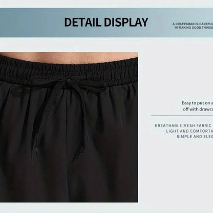 Men's Aloe Pants Athletic Shorts Two-Layer Swim Trunks: Quick-Drying, Stylish & Comfortably Fit for Beach, Pool & Hot Spring