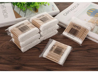 500pcs Double Head Cotton Swab Women Makeup Cotton Buds Tip for Wood Sticks Nose Ears Cleaning Health Care Tools