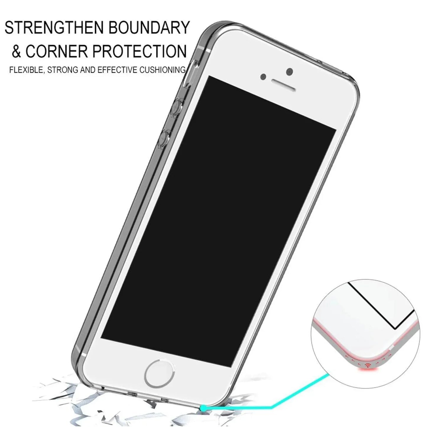 For iPhone 5 Case Clear Silicone Soft TPU Cover For iPhone 5S SE 2016 SE 2020 SE 2022 iPhone 7 iPhone 8 Transparent Coque