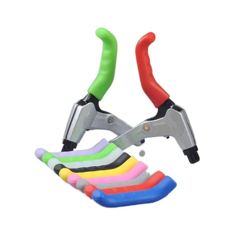 1Pair Bicycle Brake Handle Cover Silicone Grips Bike Handlebar Protect Anti-slip Cycling Protective Gear Bike Accessories