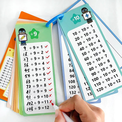 Beginners in 0-12 Mathematical Calculations Self Test Training Card, Maths Fact Learning Tools for Primary School Montessori