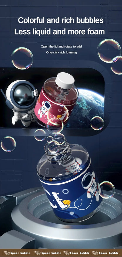 Children Bubble Gun Toy Astronaut Fully Automatic Bubble Machine Bubbles Gun Outdoor Game Fantasy Toy for Boys Girls Gifts
