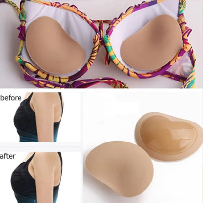 1Pair Silicone Bra Inserts Breast Pads Sticky Push-up Women Bra Cup Thicker Nipple Cover Patch Bikini Inserts for Swimsuit