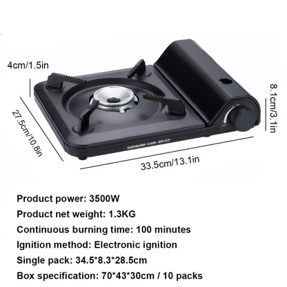 Camping Gas Stove Single Burner Camping Stove Automatic Ignition Cassette Stove Portable Gas Burner for Indoor Outdoor Cooking