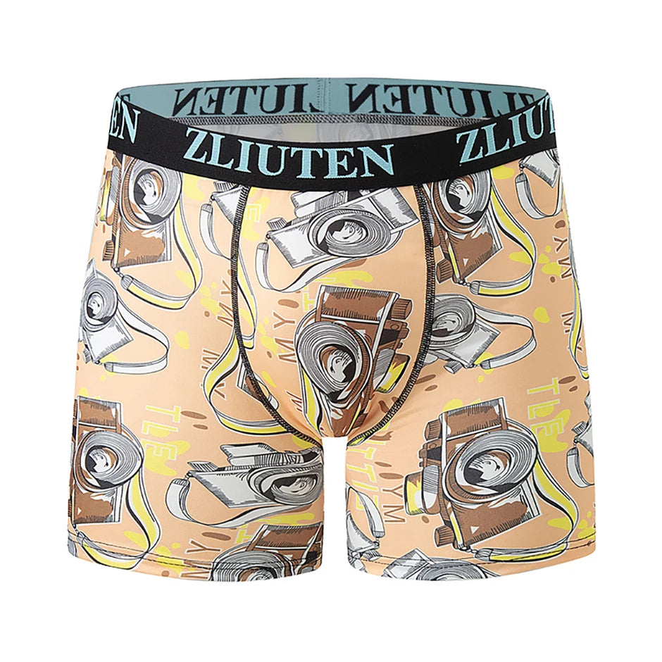 5/10 Pack Multi-size Teenagers To Adults Men's Boyshort Leisure Sports Joker Elastic Waist Long Men's Underwear Can Be Parent-ch