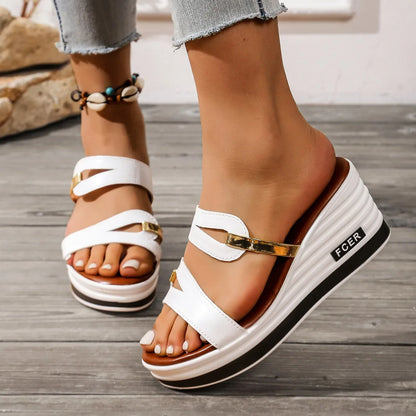 2025 New Shoes for Women Fashion Peep Toe Sandals Wedges Slippers Outdoor Comfort Casual Shoes Female Platform Slides Women