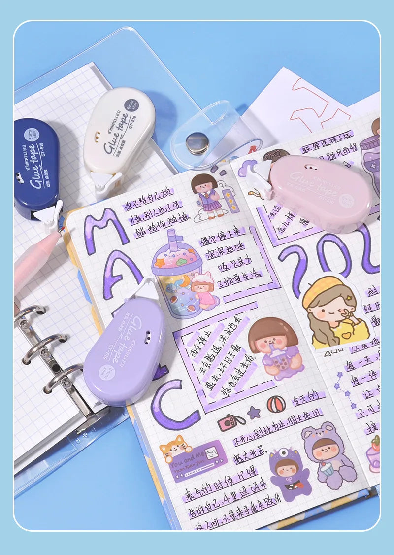 Double-Sided Adhesive Roller, Scrapbook Supplies, Adhesive Tape Runner for Scrapbooking, Home School Office Journaling Supplies