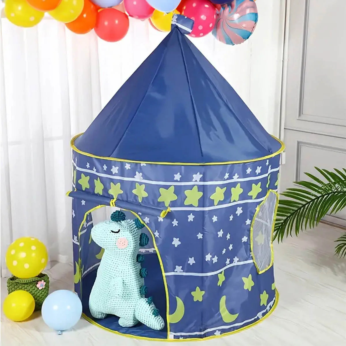 Night Sky Design Children's Play House Tent, Cute Castle for Little Boy's and Girls