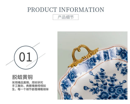 Kitchen Unique Plate Organizer Modern Design Aesthetic Plates Art Fashionable Bandeja Decorativa Centro De Mesa Home Accessories