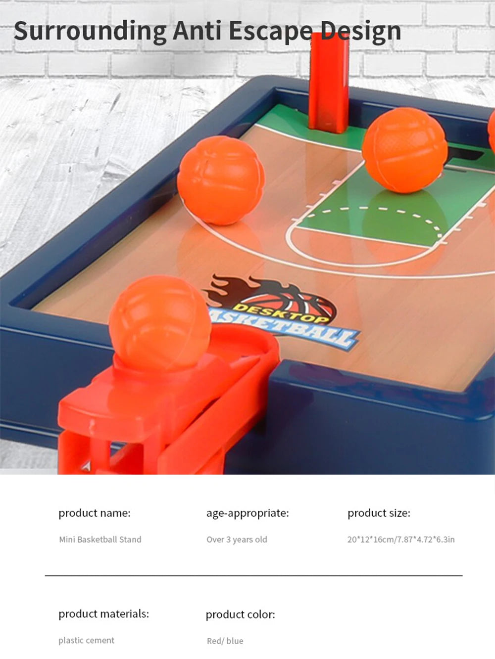 Basketball Game.Mini Desktop Tabletop Portable Travel Or Office Game Set for Indoor Or Outdoor. Fun Sports Novelty Toy Or Gift