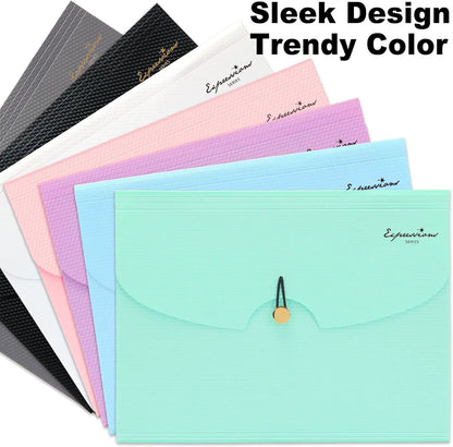 Expanding File Folder,5 Pocket Folders for Documents,Portable Paper Organizer for School Office Supplies,A4 Size