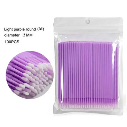 Crystal Disposable Eyelash Brushes Swab Microbrushes Eyelash Extension Tools Individual Eyelashes Removing Tools Applicators