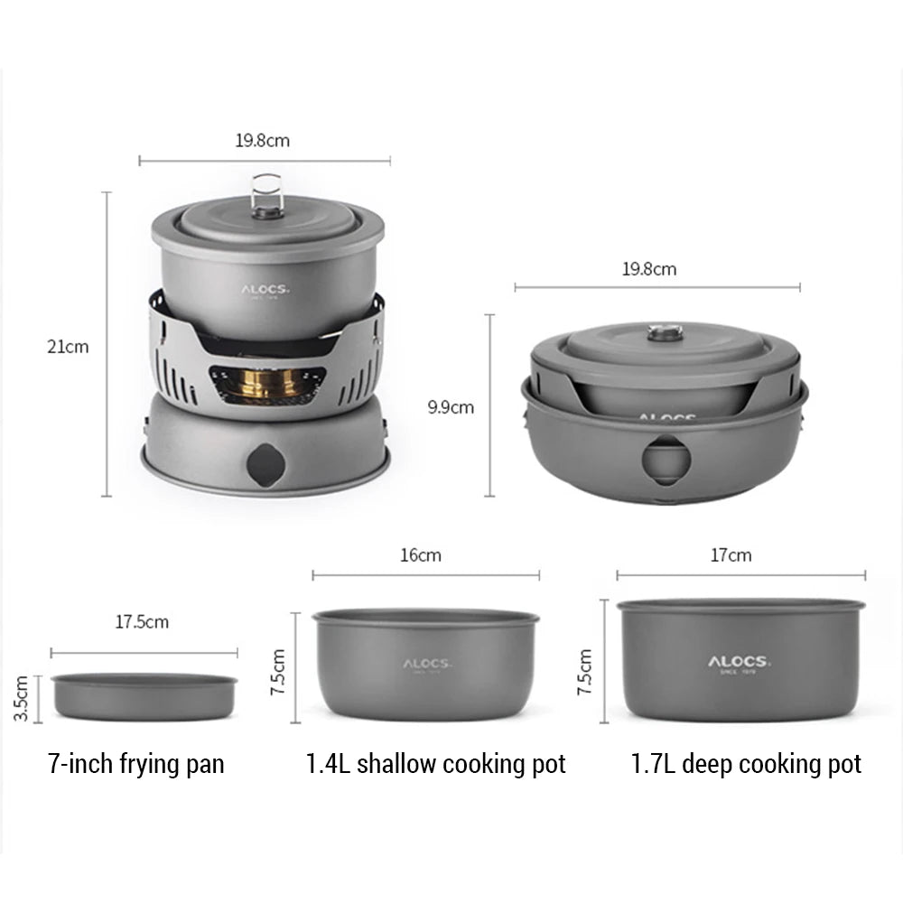 Camping Cookware Portable Camping Stove Outdoor Cooking Set for Backpacking Hiking Picnic BBQ