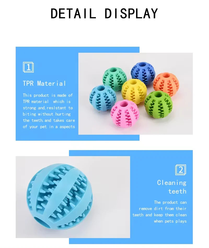 Dog Toy Ball, Nontoxic Bite Resistant Toy Ball for Pet Dogs Puppy Cat, Dog Pet Food Treat Feeder Chew Tooth Cleaning Ball