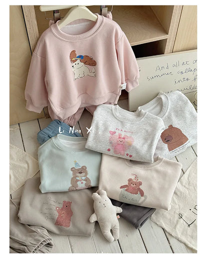 Kids Clothes Sets 2025 Autumn Winter Sport Suits for Boys Cartoon Sweatshirts+pants Tracksuits for Girls Toddler Outfits Sets