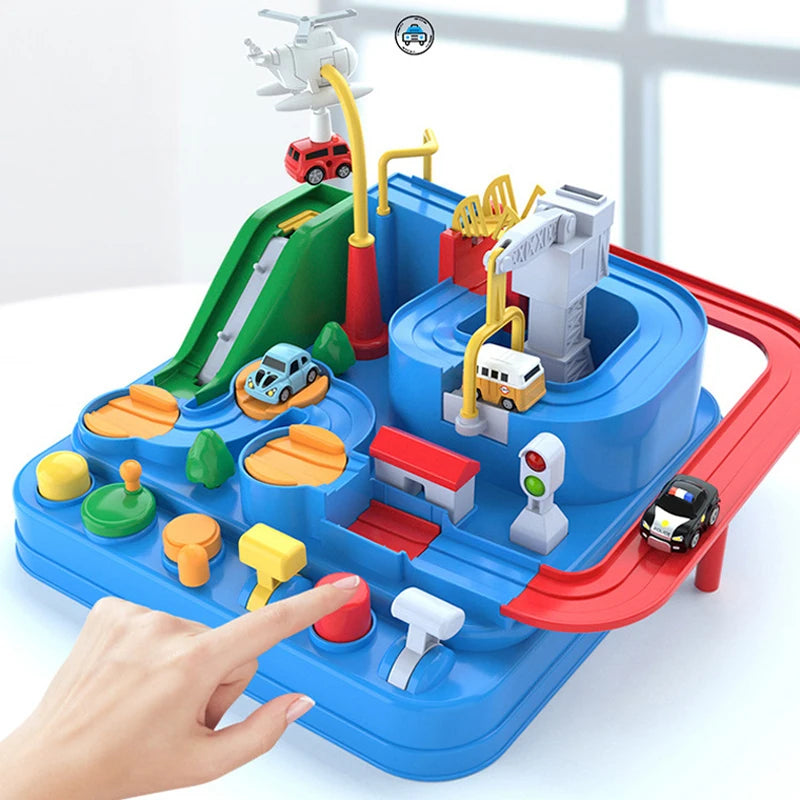 Car Train Track Sets Racing Rail Model Educational Toys Children Adventure Game Mechanical Interactive Animals Space Rocket Toy