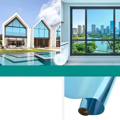Unidirectional mirror window film protection insulation glass film privacy home window balcony sunscreen sticker