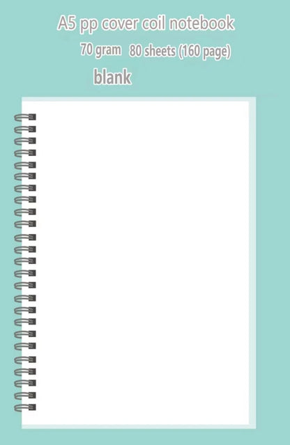 A5/B5 Spiral book coil Notebook Lined  Blank Grid Paper Journal Diary Sketchbook For School Supplies Stationery